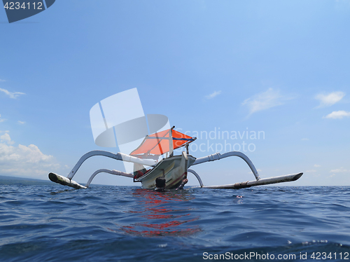 Image of Traditional fishing boats floating on the sea Bali, Indonesia