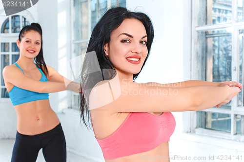 Image of Group training in a gym of a fitness center