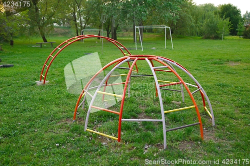 Image of Monkey bars on a playground