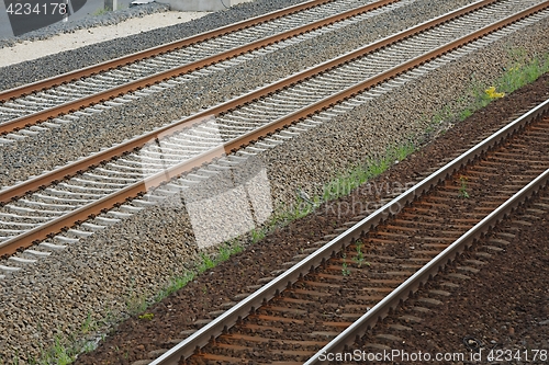 Image of Railway tracks closeup