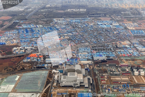 Image of Aerial shot of an industrial zone in China