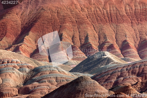 Image of Large colorful mountains in China