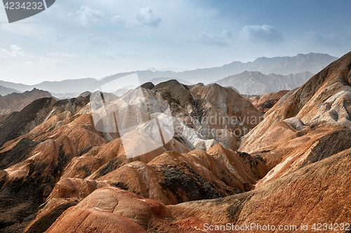 Image of Large colorful mountains in China