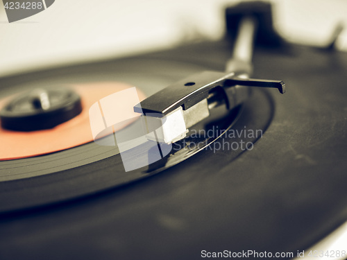 Image of Vintage looking Vinyl record on turntable