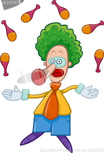 Image of clown juggler cartoon