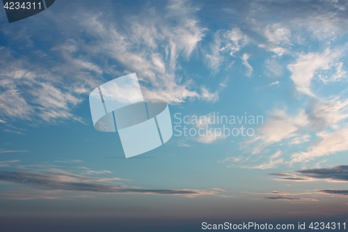 Image of Beautiful cloudscape after sunset