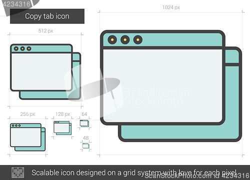 Image of Copy tab line icon.