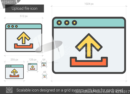 Image of Upload file line icon.