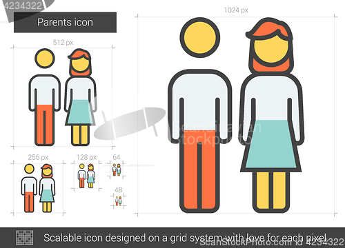 Image of Parents line icon.