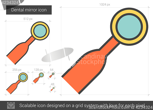 Image of Dental mirror line icon.