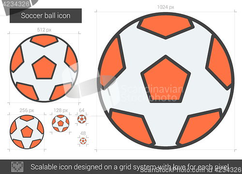 Image of Soccer ball line icon.