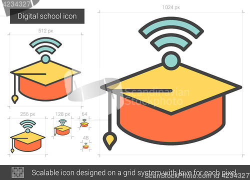 Image of Digital school line icon.