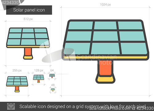 Image of Solar panel line icon.