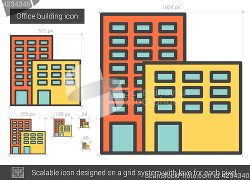 Image of Office building line icon.