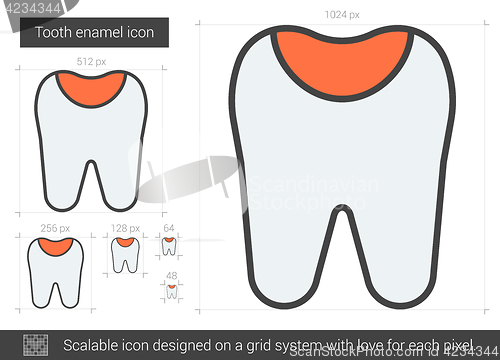 Image of Tooth enamel line icon.