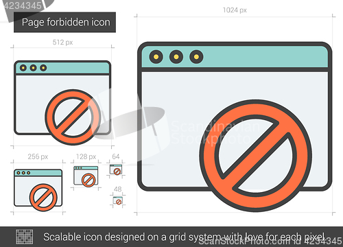 Image of Page forbidden line icon.
