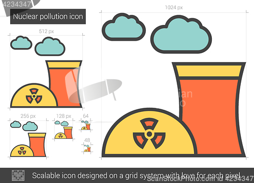 Image of Nuclear pollution line icon.