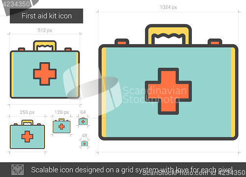 Image of First aid kit line icon.