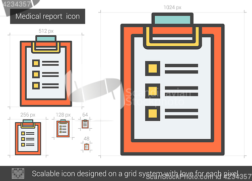 Image of Medical report line icon.