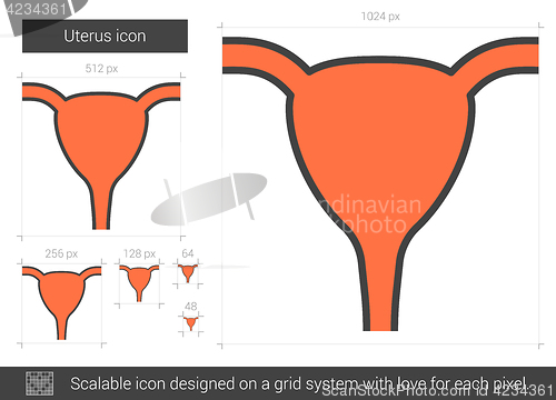 Image of Uterus line icon.