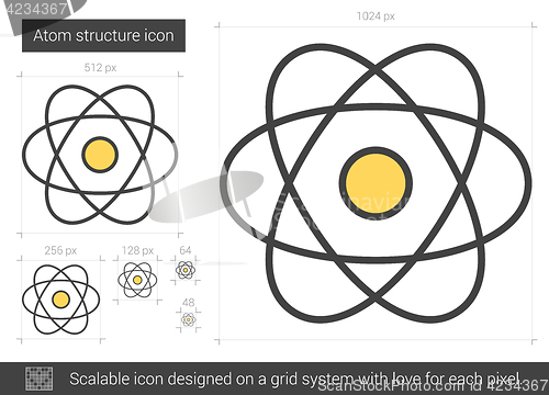 Image of Atom structure line icon.