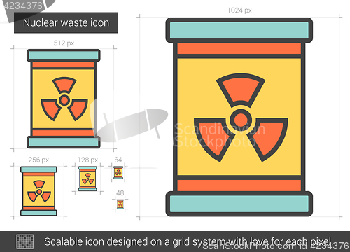 Image of Nuclear waste line icon.