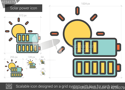 Image of Solar power line icon.