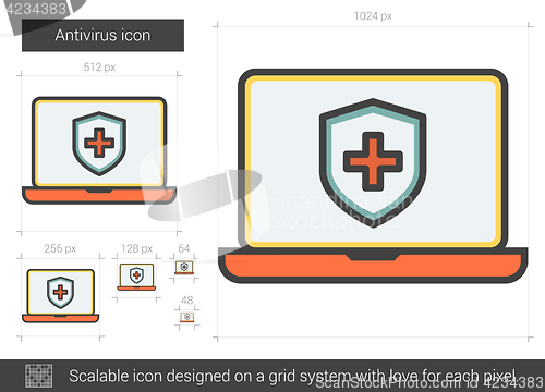 Image of Antivirus line icon.