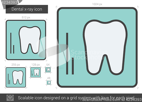 Image of Dental x-ray line icon.