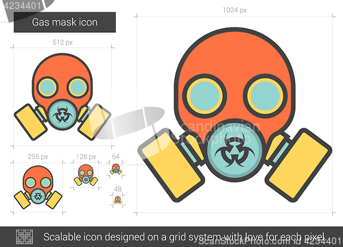 Image of Gas mask line icon.