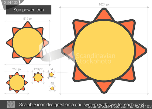 Image of Sun power line icon.