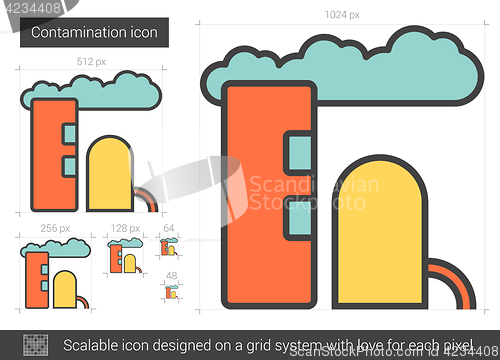 Image of Contamination line icon.