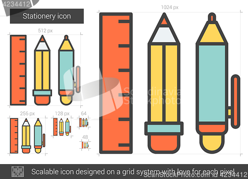 Image of Stationery line icon.