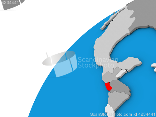 Image of El Salvador on globe in red