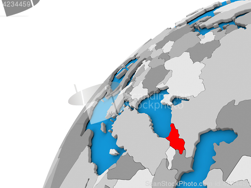 Image of Georgia on globe in red
