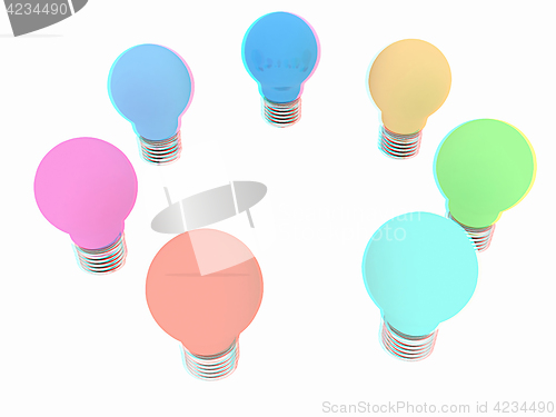 Image of lamps. 3D illustration. Anaglyph. View with red/cyan glasses to 
