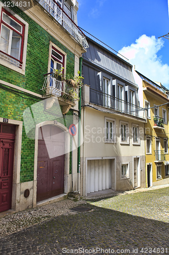 Image of Street  in old town of Lisbon, Portugal