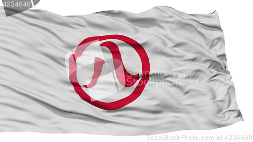 Image of Isolated Nagoya Flag, Capital of Japan Prefecture, Waving on White Background