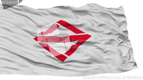 Image of Isolated Yokohama Flag, Capital of Japan Prefecture, Waving on White Background