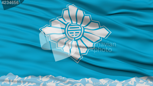 Image of Closeup of Toyama Flag, Capital of Japan Prefecture