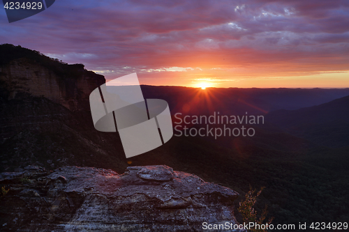 Image of Sunrise over the Mountain ranges