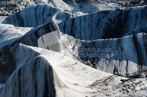 Image of Blue glacier ice in Iceland during winter