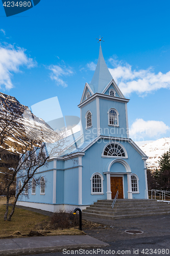 Image of Little church in Seydisfjordur in Iceland