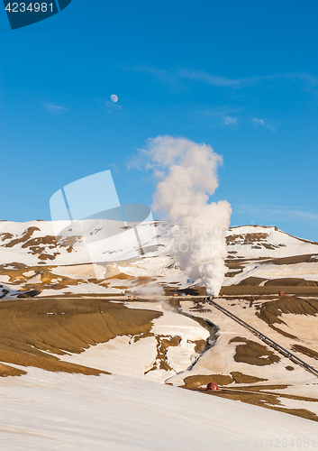 Image of Geothermal lanscape during winter in Iceland