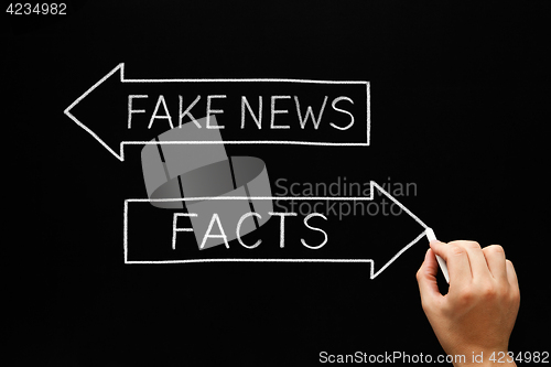 Image of Fake News Or Facts Arrows Concept