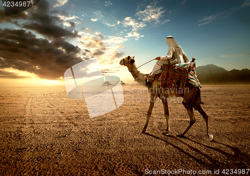 Image of Bedouin at sunset