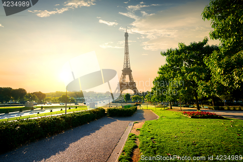 Image of Tower near park in Paris