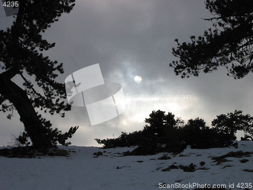 Image of Dark sun. Troodos. Cyprus