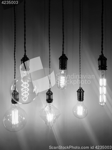 Image of Industrial style light bulbs of different shapes