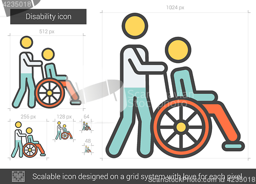 Image of Disability line icon.